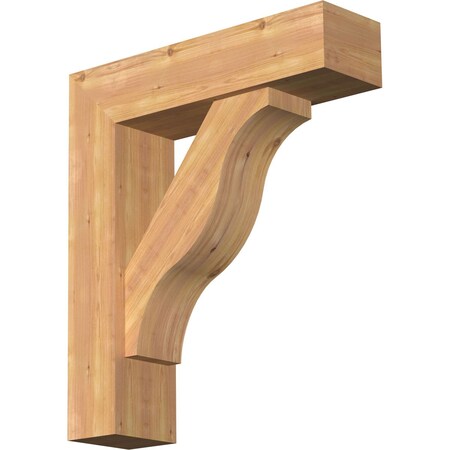 Funston Block Smooth Bracket W/ Offset Brace, Western Red Cedar, 7 1/2W X 28D X 32H